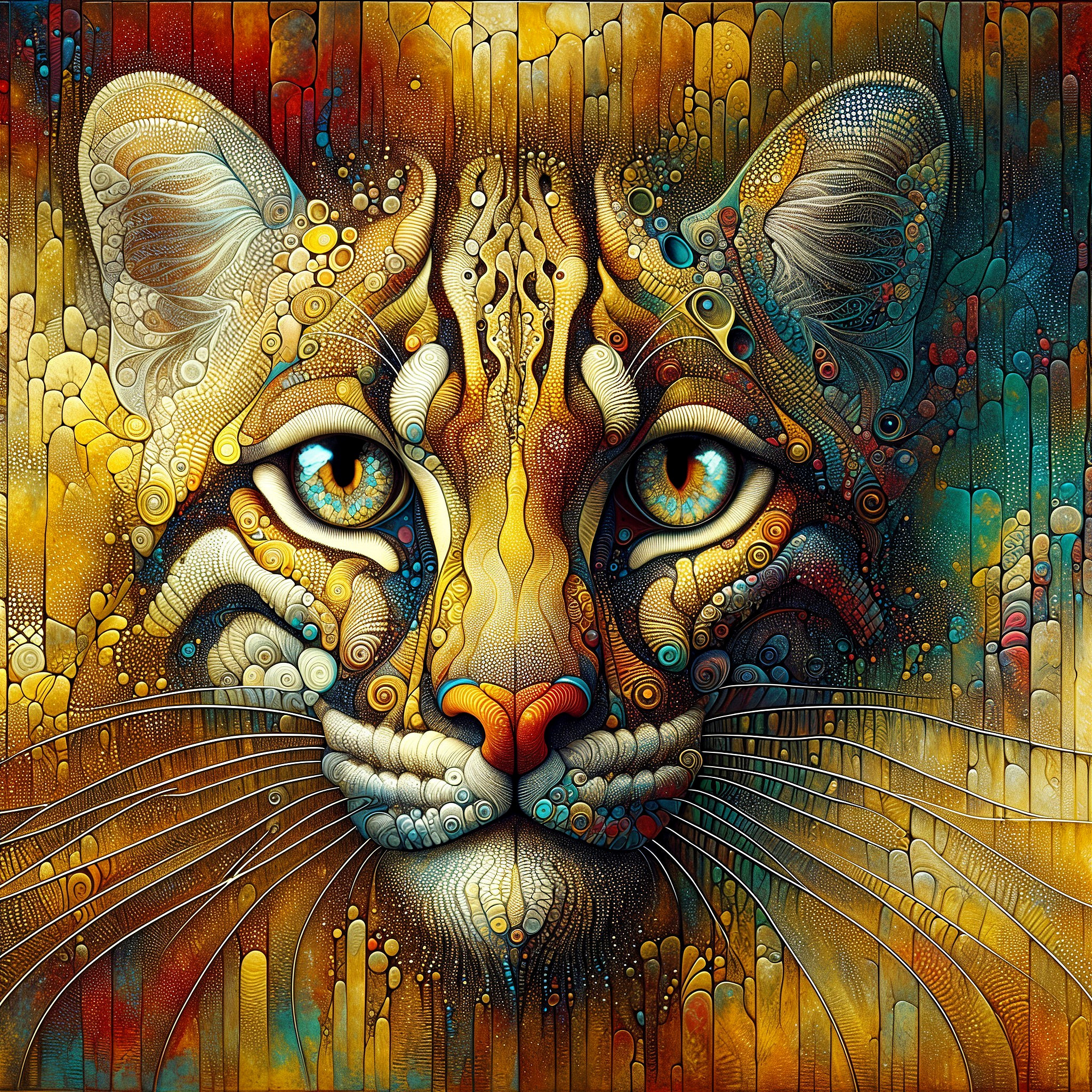 Vibrant Artistic Depiction of a Tiger's Face