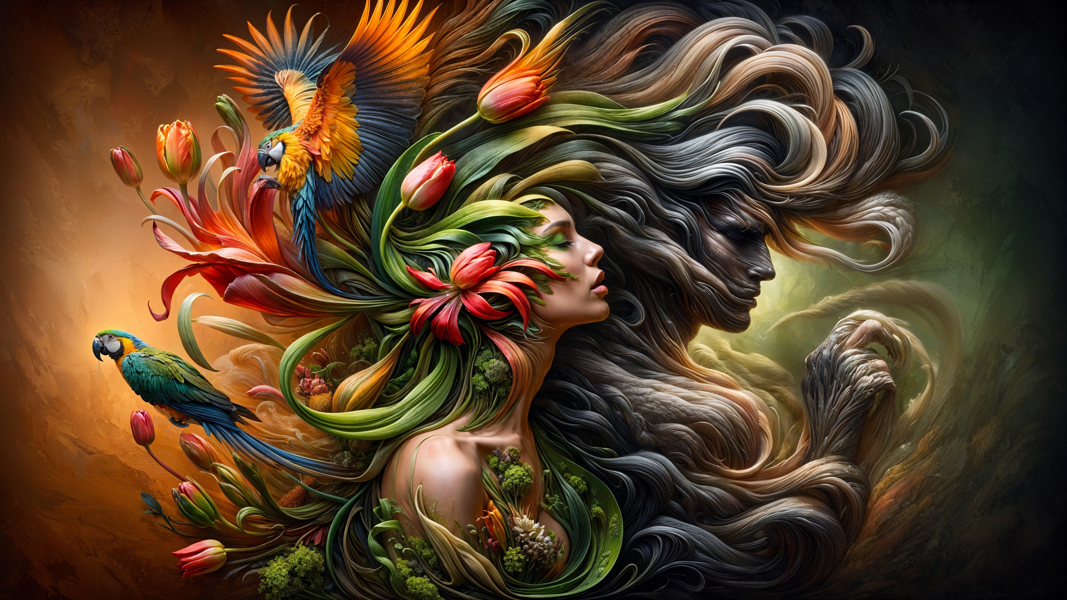 Artwork Depicting Nature and Humanity Connection