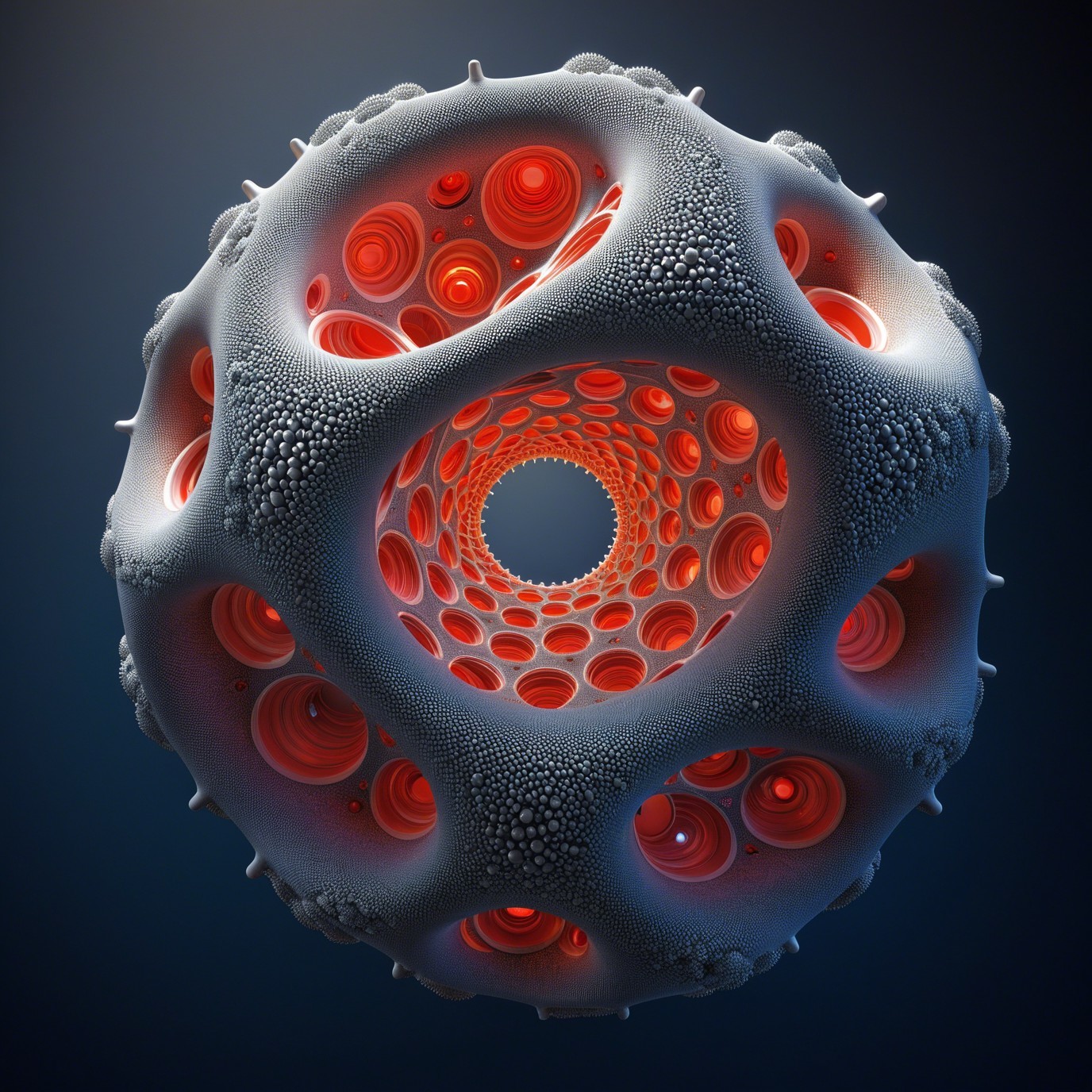 3D Abstract Render of Textured Sphere with Glow