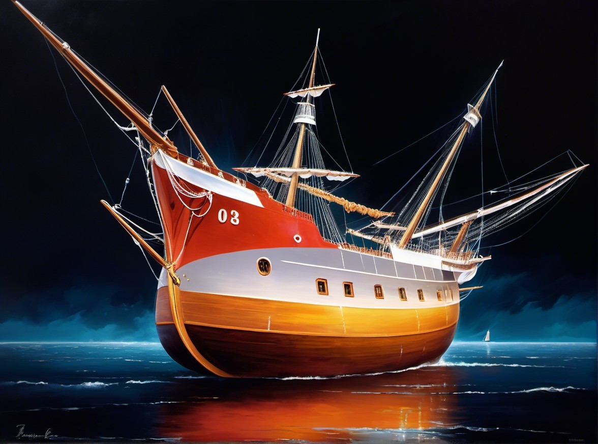 Majestic Sailing Ship Painting with Rich Colors