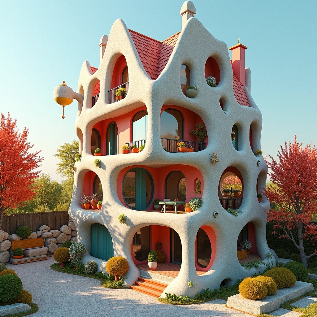 Whimsical Modern House with Sculptural Design Elements