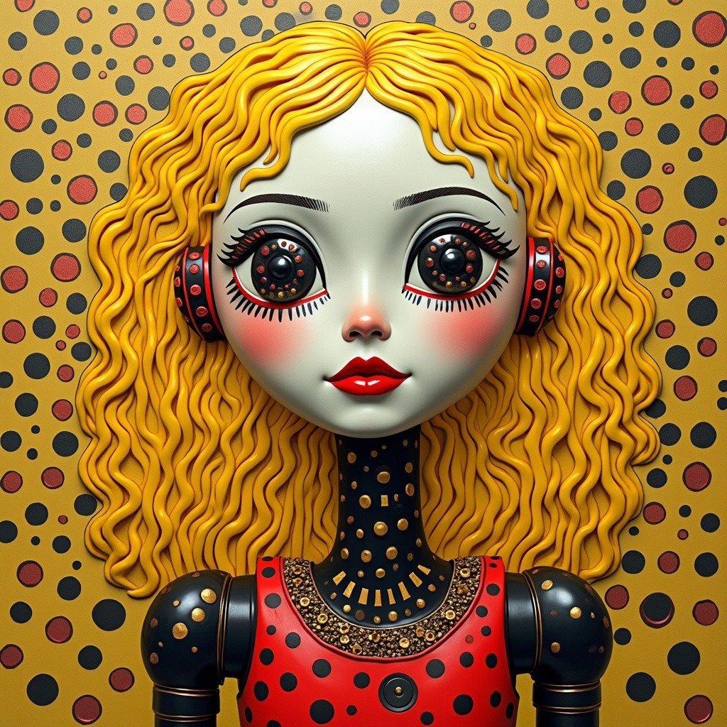 Whimsical Doll with Bold Colors and Playful Design