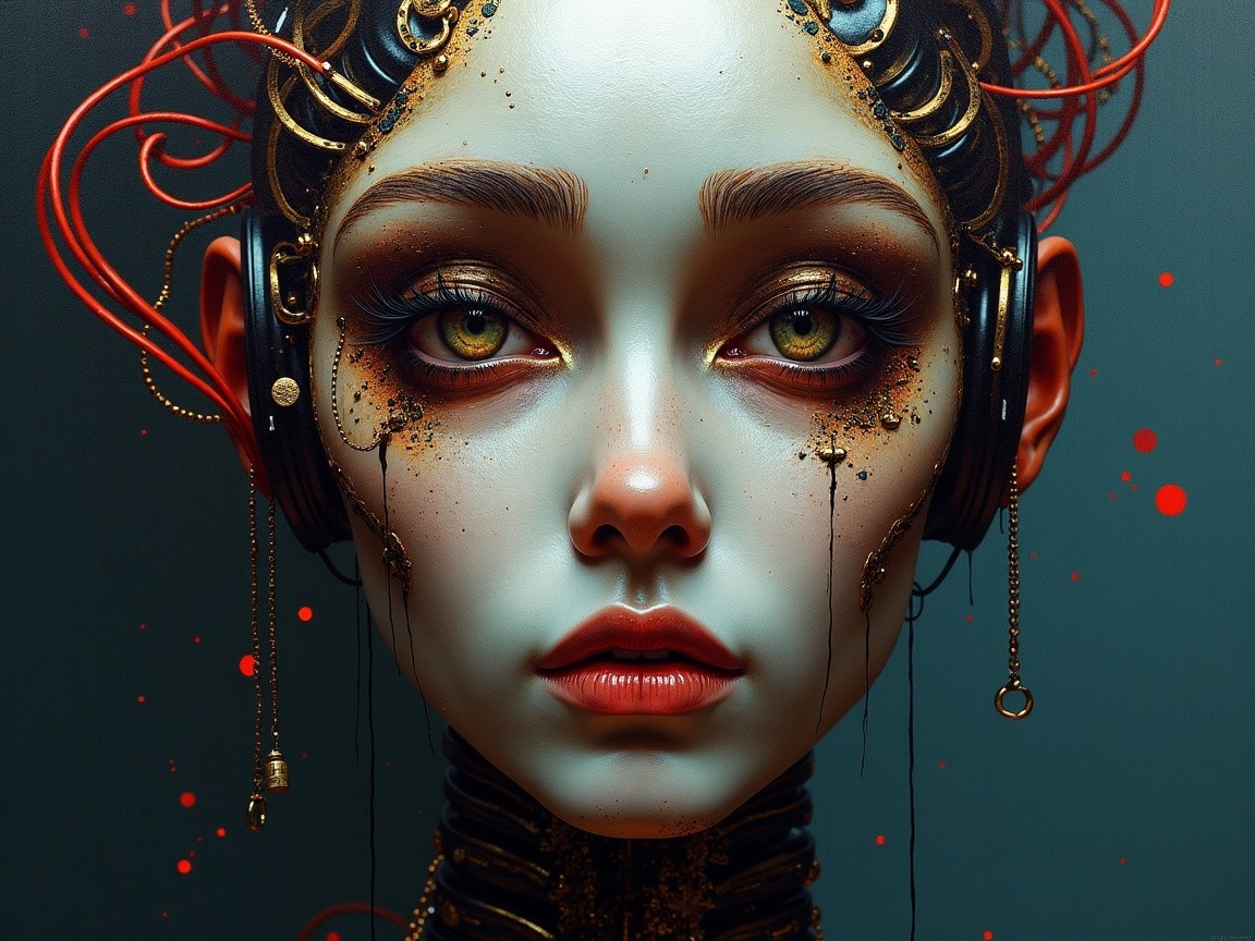 Futuristic Portrait of a Woman with Ethereal Aesthetic
