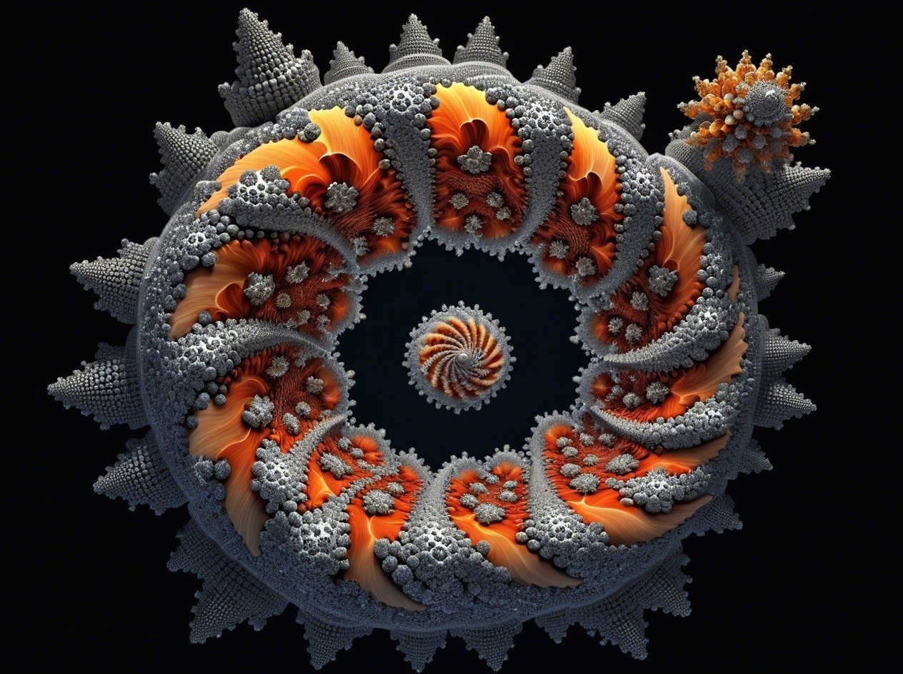 Macro View of Spiky Circular Fractal Design