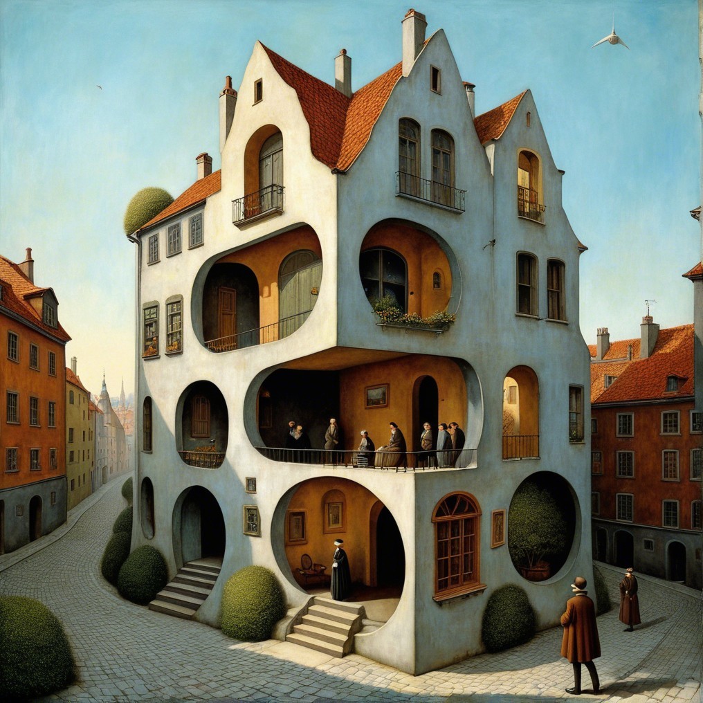 Whimsical House with Unique Design and Balconies