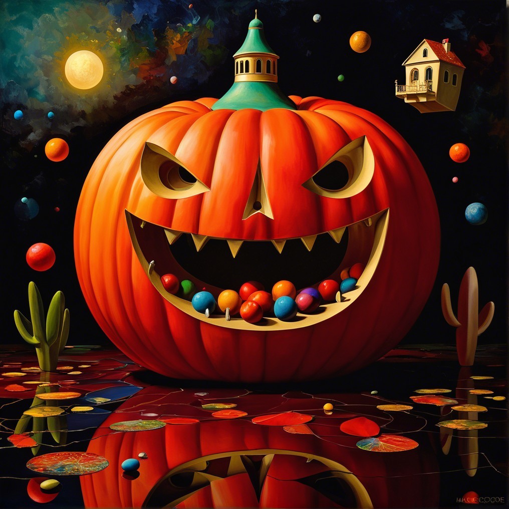 Whimsical Jack-o’-lantern in a Cosmic Landscape