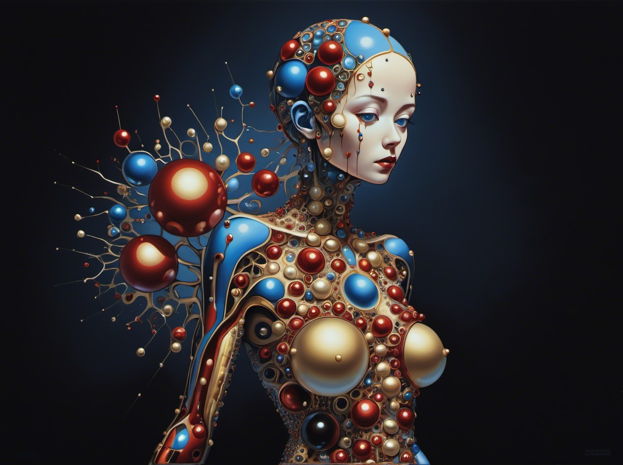 Digital Painting of a Female Cyborg in Steampunk Style