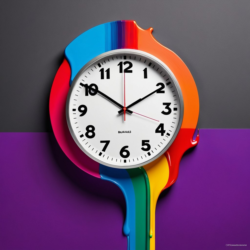 Vibrant Wall Clock with Colorful Paint Splash Design