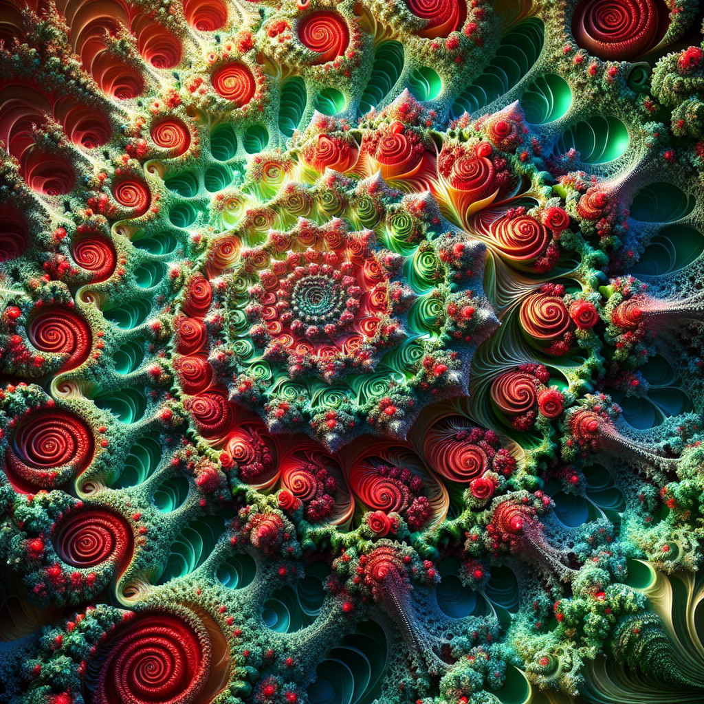 Intricate Fractal Design with Spiral Composition