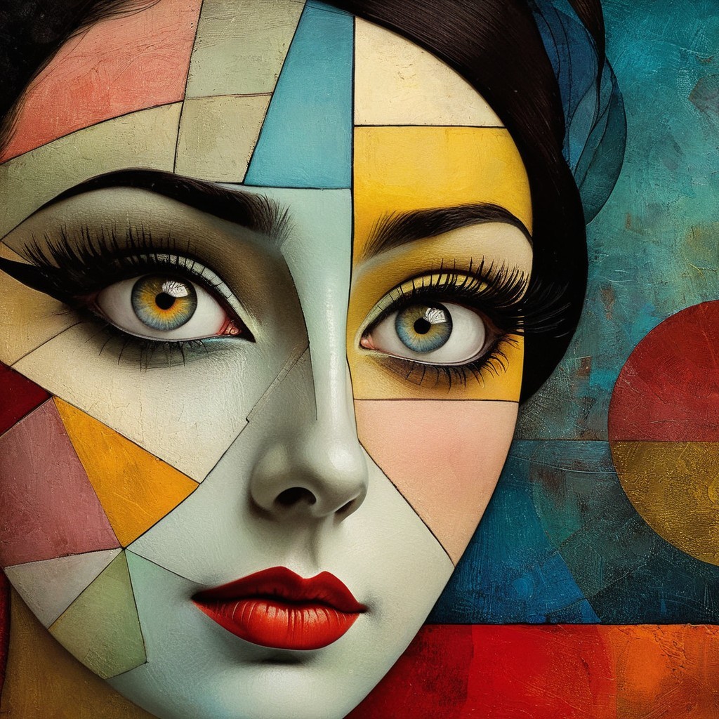 Stylized Portrait of a Woman in Vibrant Colors