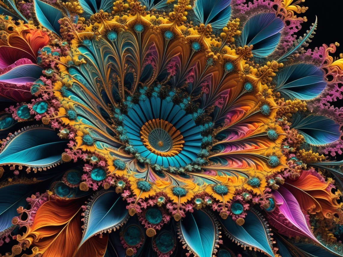 Vibrant Fractal Design Resembling a Flower