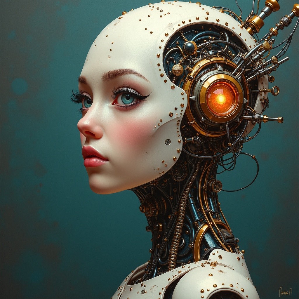Futuristic Android with Elegant Humanoid Features