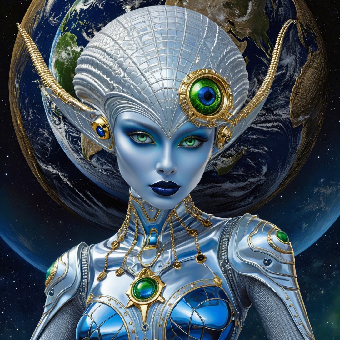 Stylized Portrait of a Female Extraterrestrial Being