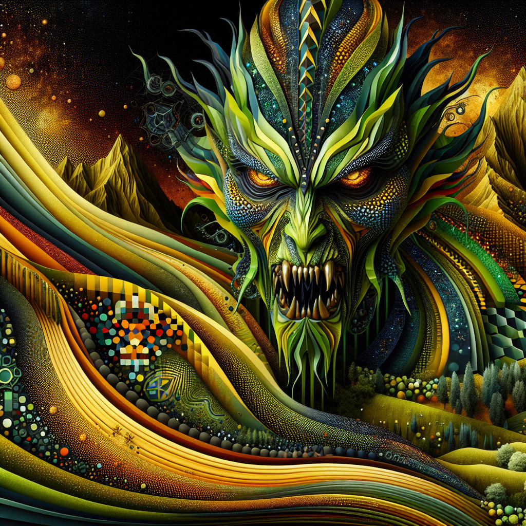 Vivid Fantasy Creature with Dragon-Like Features
