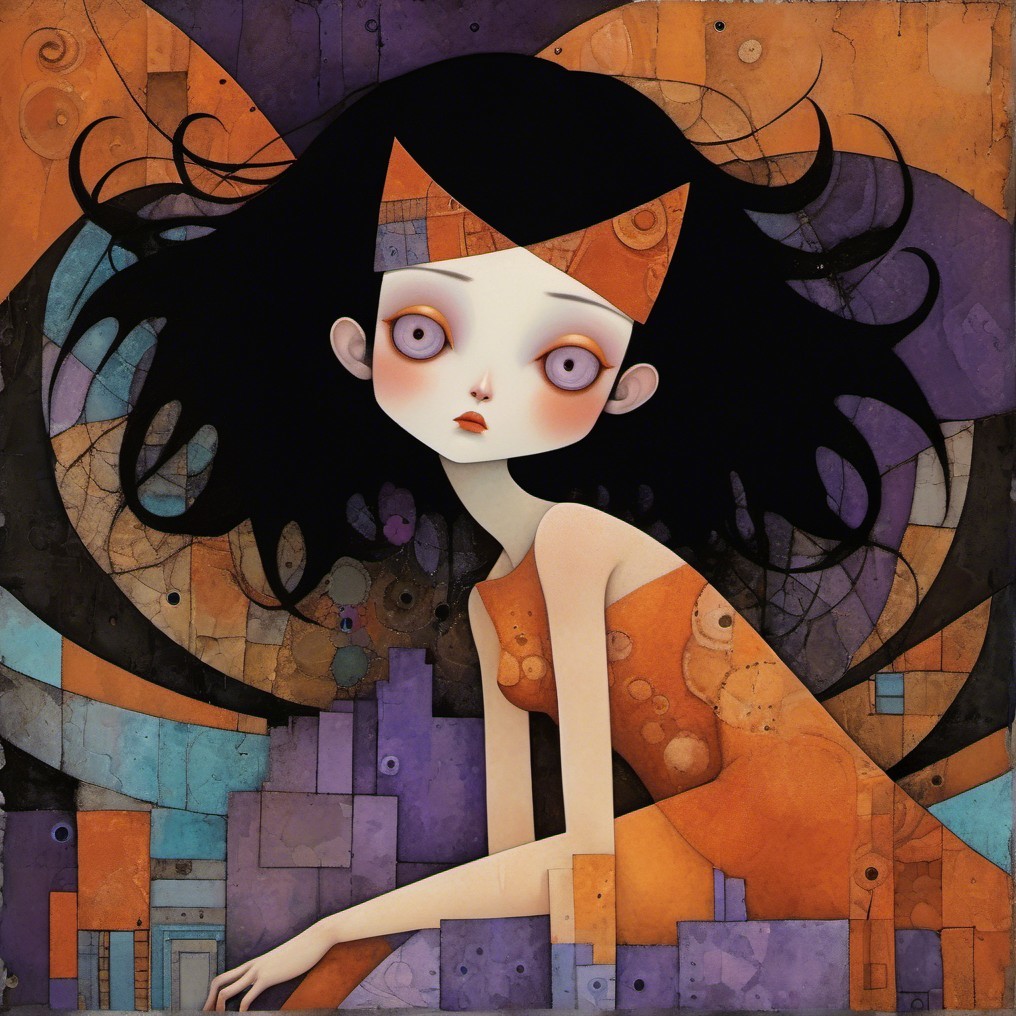 Whimsical Character in Abstract Geometric Setting