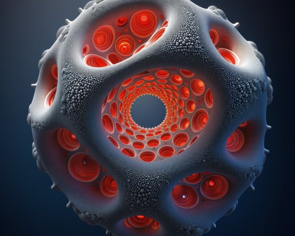 3D Abstract Render of Textured Sphere with Glow