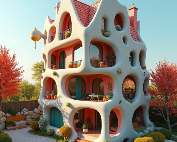 Whimsical Modern House with Sculptural Design Elements