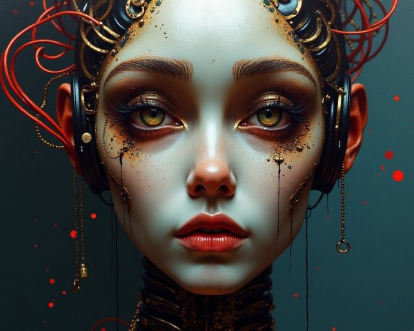 Futuristic Portrait of a Woman with Ethereal Aesthetic