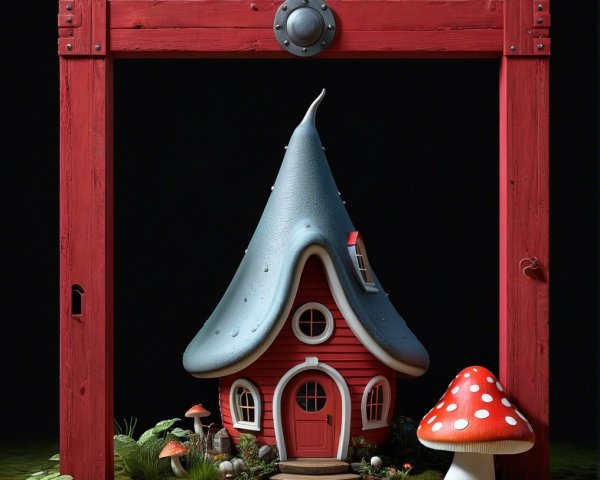 Fairy Tale-Inspired House with Colorful Landscape
