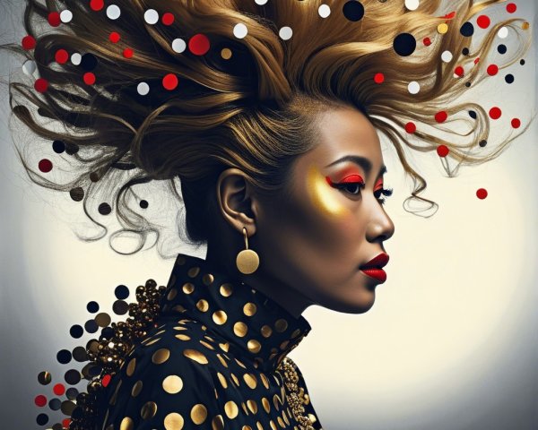 Model Profile Featuring Bold Makeup and Vibrant Style