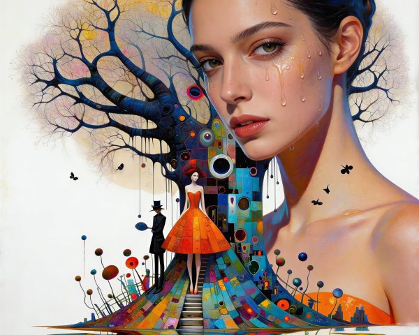 Surreal Artwork Featuring a Translucent Woman