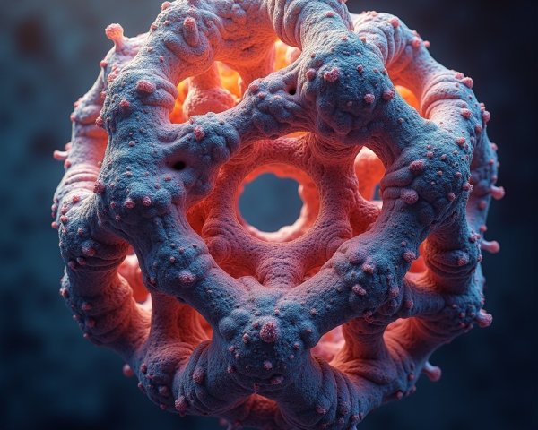 Detailed 3D Rendering of a Spherical Virus Structure