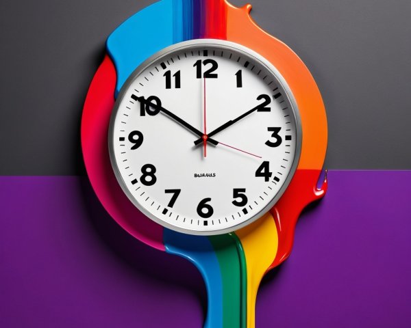 Vibrant Wall Clock with Colorful Paint Splash Design