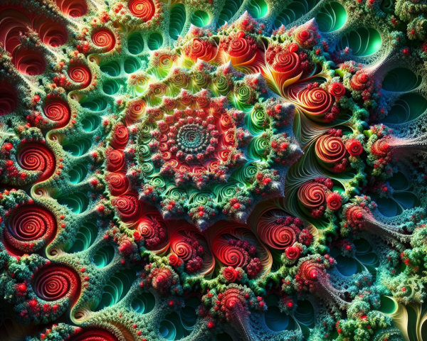 Intricate Fractal Design with Spiral Composition