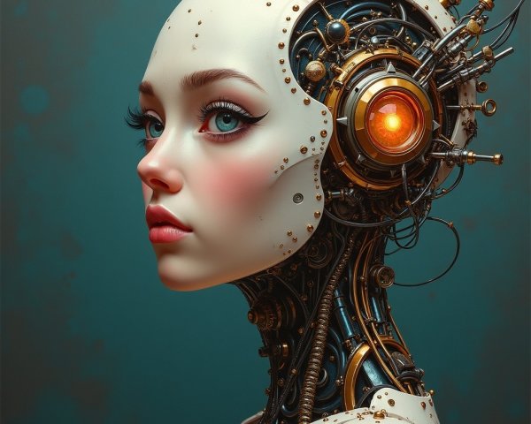 Futuristic Android with Elegant Humanoid Features