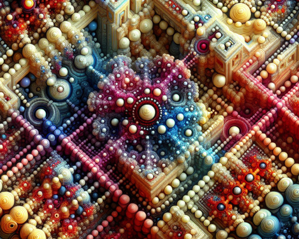 Vibrant Fractal Design with Colorful Geometric Forms