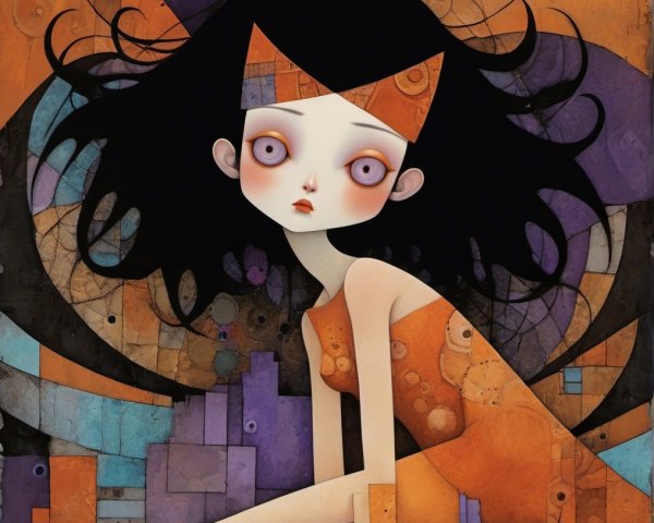 Whimsical Character in Abstract Geometric Setting