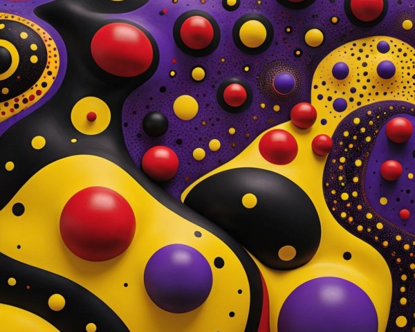 Abstract Composition with Vibrant Colors and Shapes