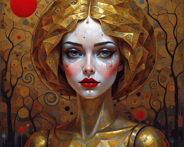 Digital Painting of a Woman with Expressive Features