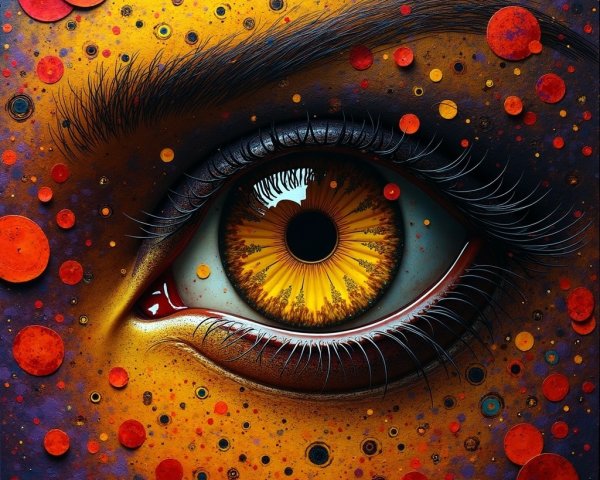 Close-Up of Vibrant Orange Iris with Textured Background