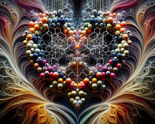 Fractal Heart Design with Colorful Patterns and Swirls