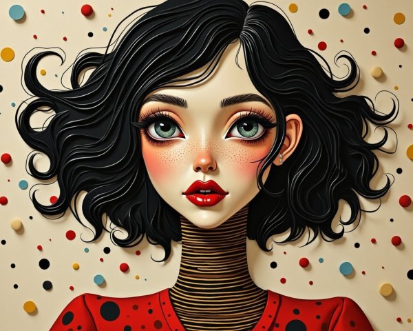 Artistic Portrait of a Young Woman with Green Eyes