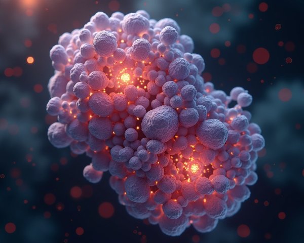 Microscopic Cells in Soft Pink and Purple Shades