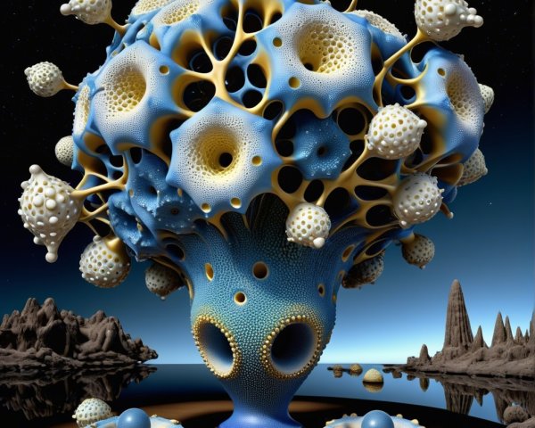Surreal Organic Structure Resembling a Fantastical Tree