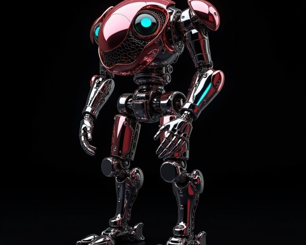Futuristic Robot with Metallic Exterior and Glowing Eyes