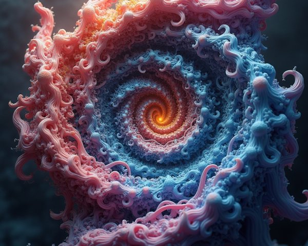 Intricate Spiral Formation in Pastel Hues