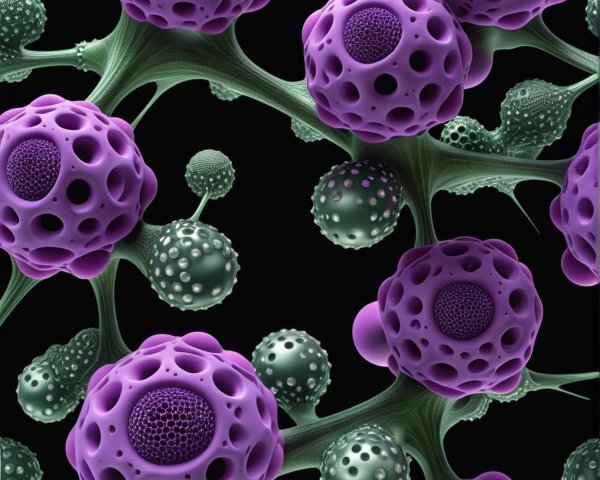 Close-Up of Colorful Microbiological Structures