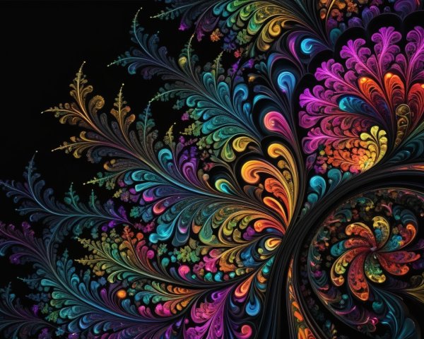 Colorful Fractal Design with Swirling Patterns