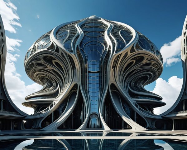 Futuristic Architectural Design with Organic Curves