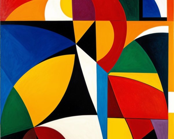 Vibrant Geometric Shapes in Bold Colors and Curves