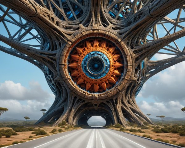 Biomechanical Tree Structure in Barren Landscape