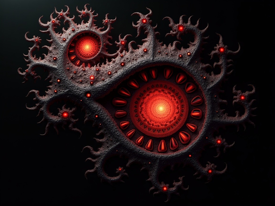 Surreal Abstract Fractal Design with Dark Tones