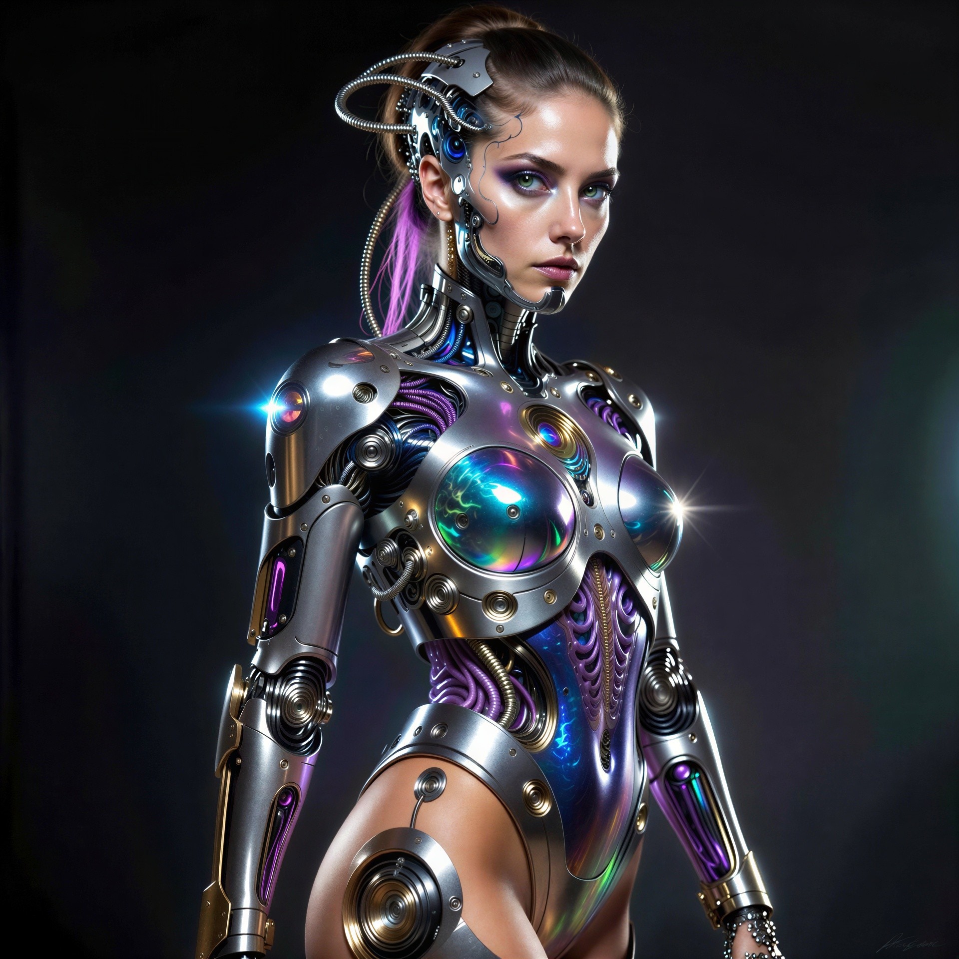 Futuristic 3D Render of a Cybernetic Android Woman