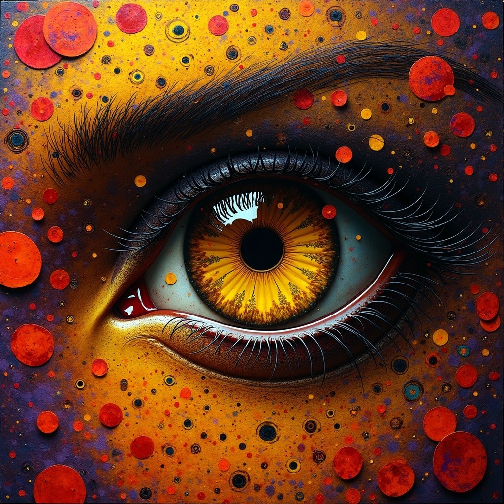 Close-Up of Vibrant Orange Iris with Textured Background