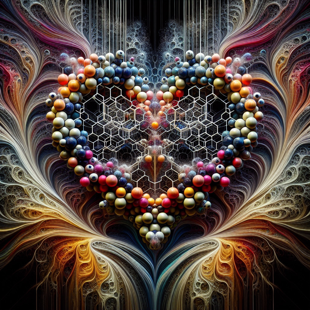 Fractal Heart Design with Colorful Patterns and Swirls