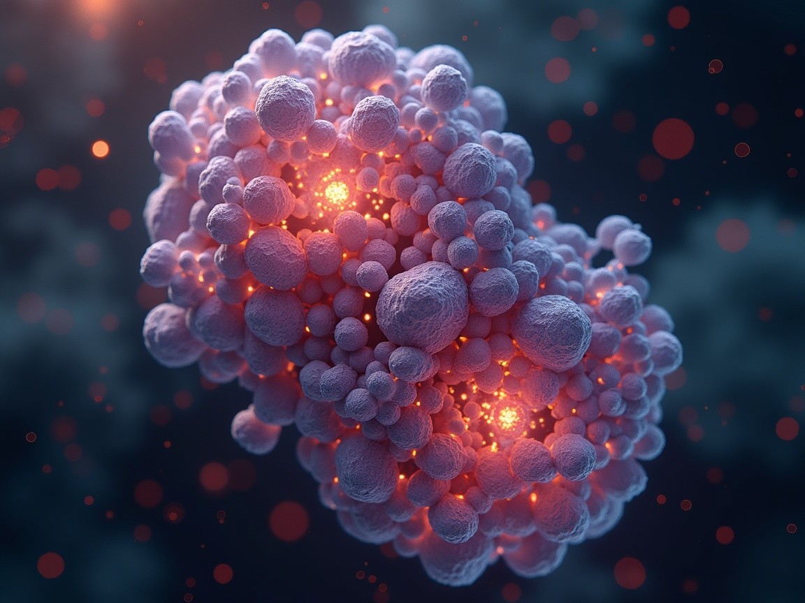 Microscopic Cells in Soft Pink and Purple Shades